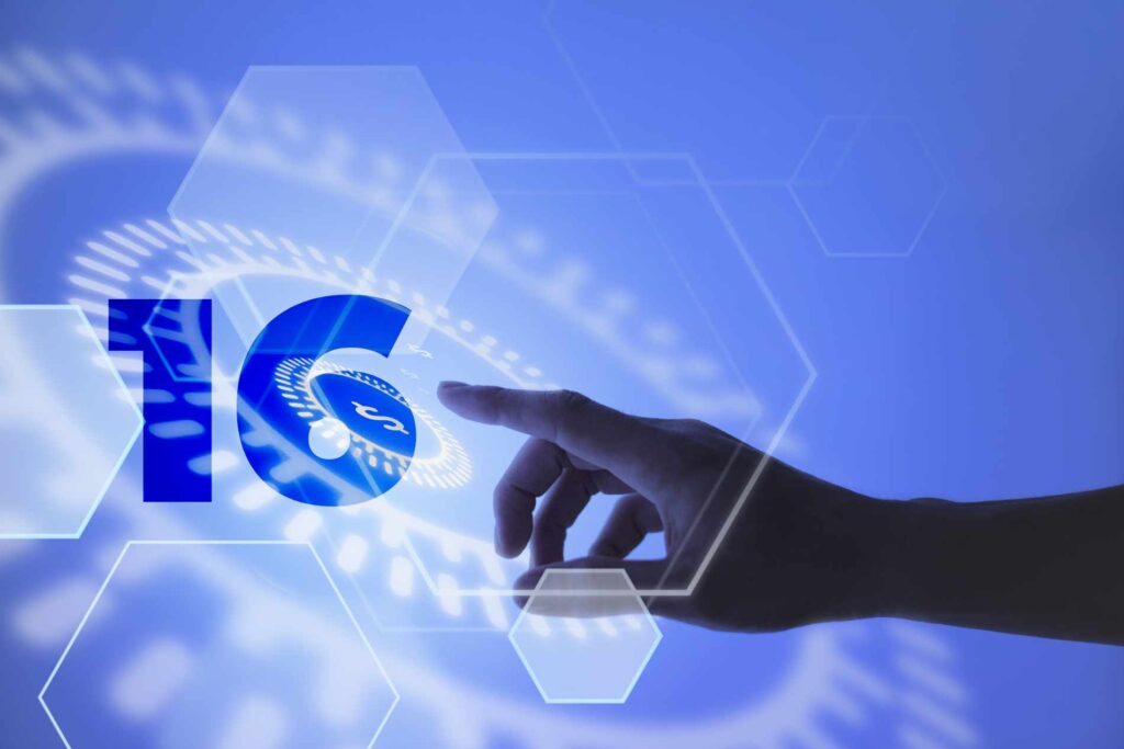 Hand pointing at currency blockchain technology background